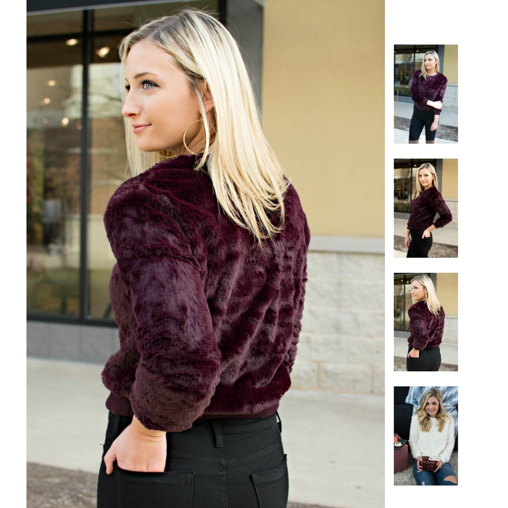 Plum fuzzy sweater